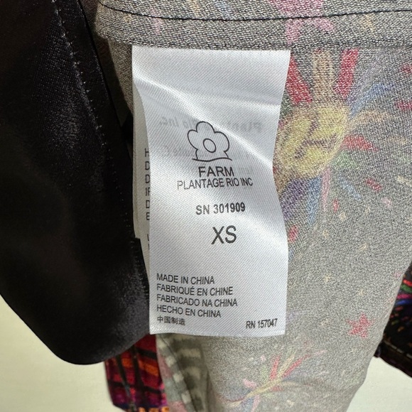 Farm Rio Mixed Scarves Satin Wrap Tassel Tie Dress, size XS - Picture 6 of 7